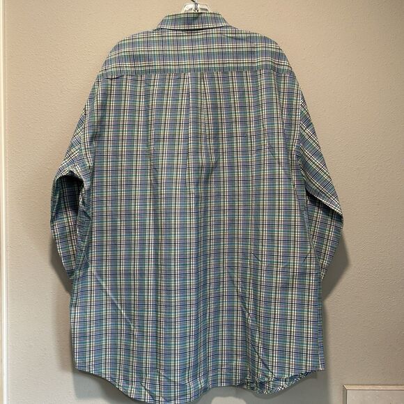 Peter Millar Mens Button Down Shirt XL 100% Cotton Plaid Checkered Preppy Office - Picture 3 of 8